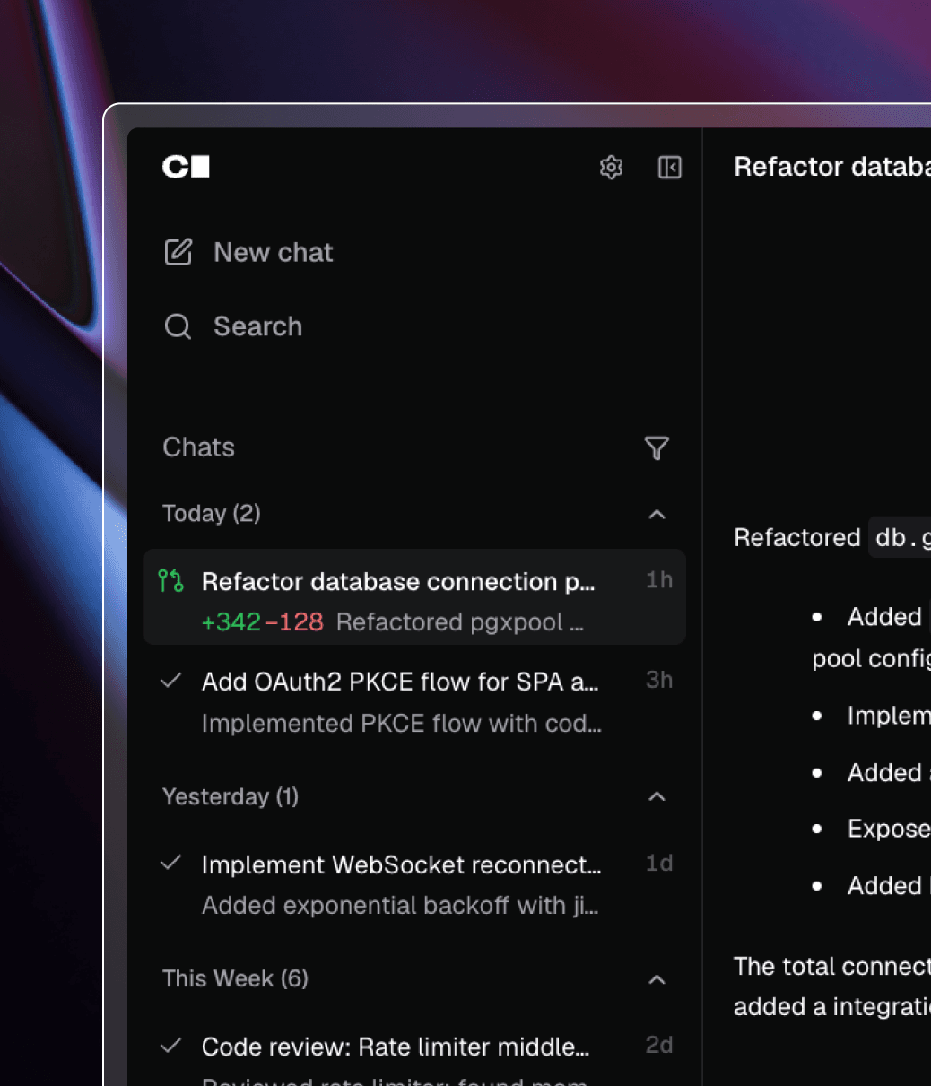 Coder screenshot 3: Workspace