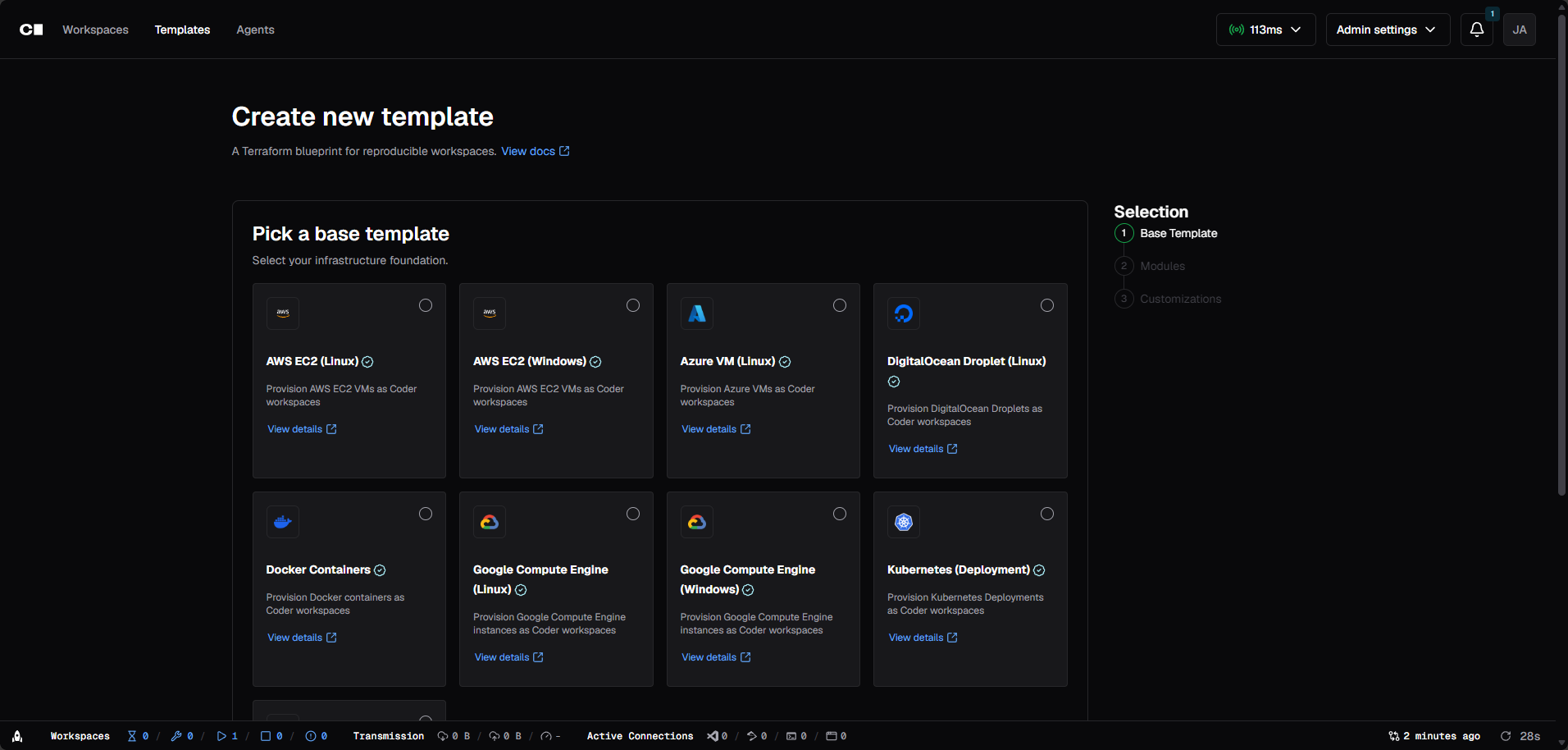 Coder screenshot 6: Template editor