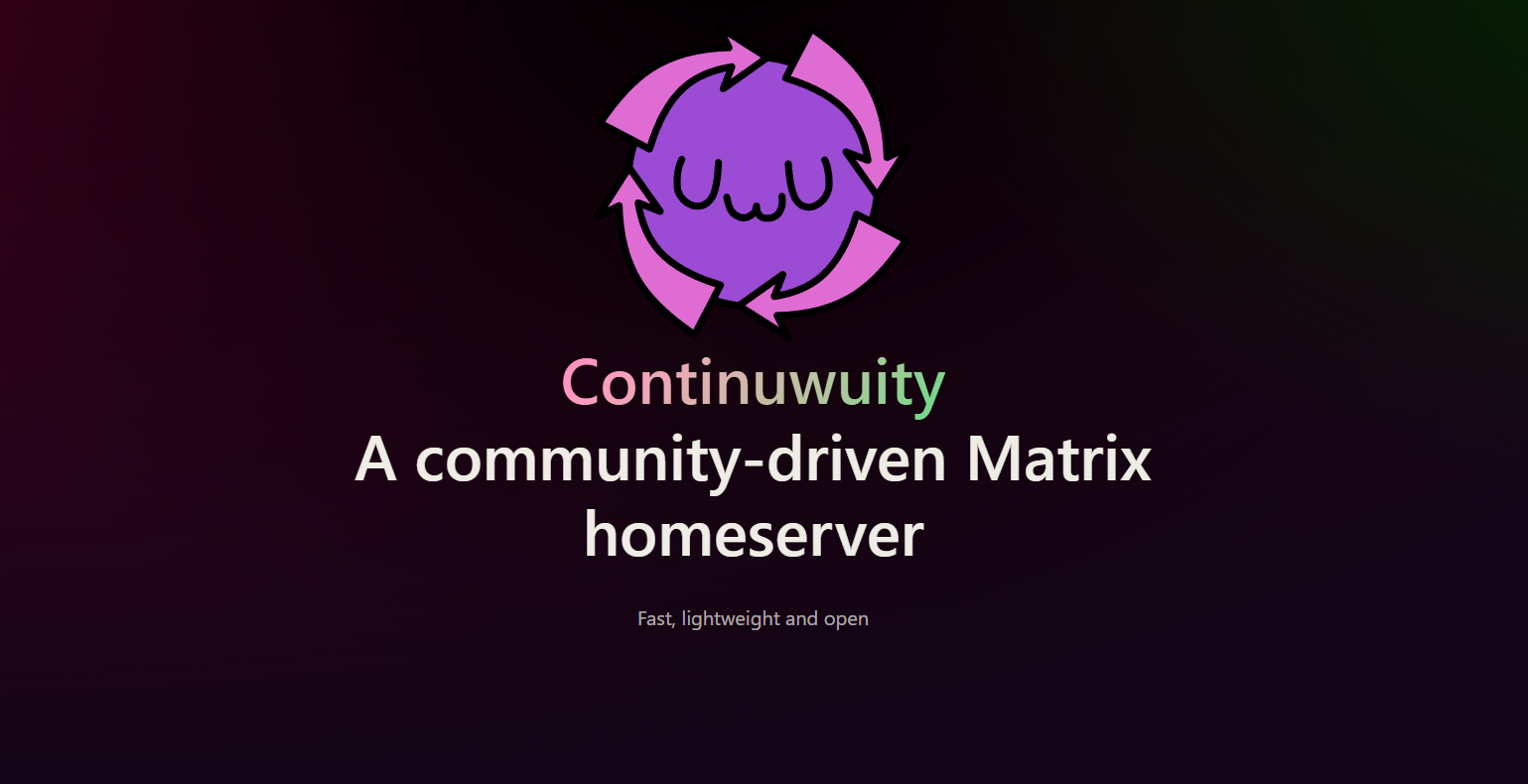 Continuwuity (Matrix) screenshot 1: Chatting in a Matrix app