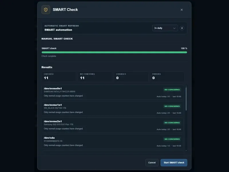 Disk Monitor screenshot 4: SMART check