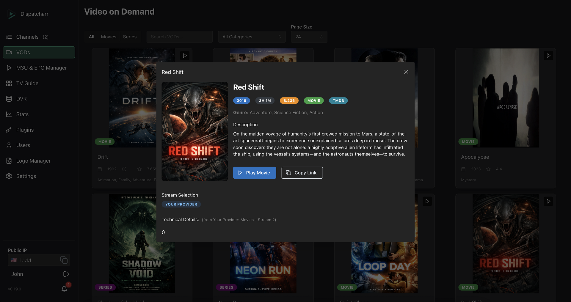Dispatcharr screenshot 1