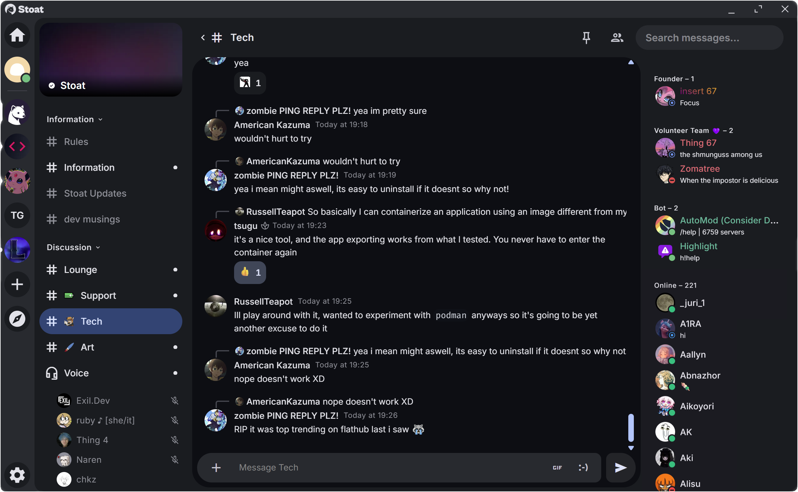 Stoat Chat screenshot 4: Voice