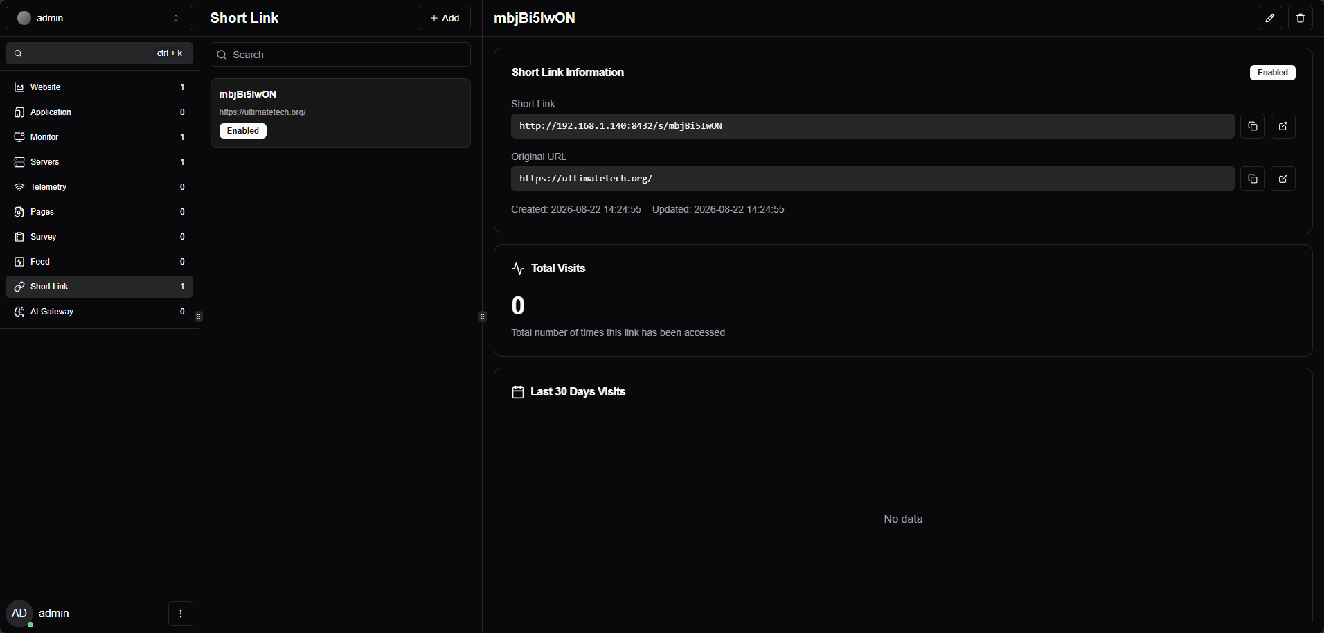 Tianji screenshot 3: Server status