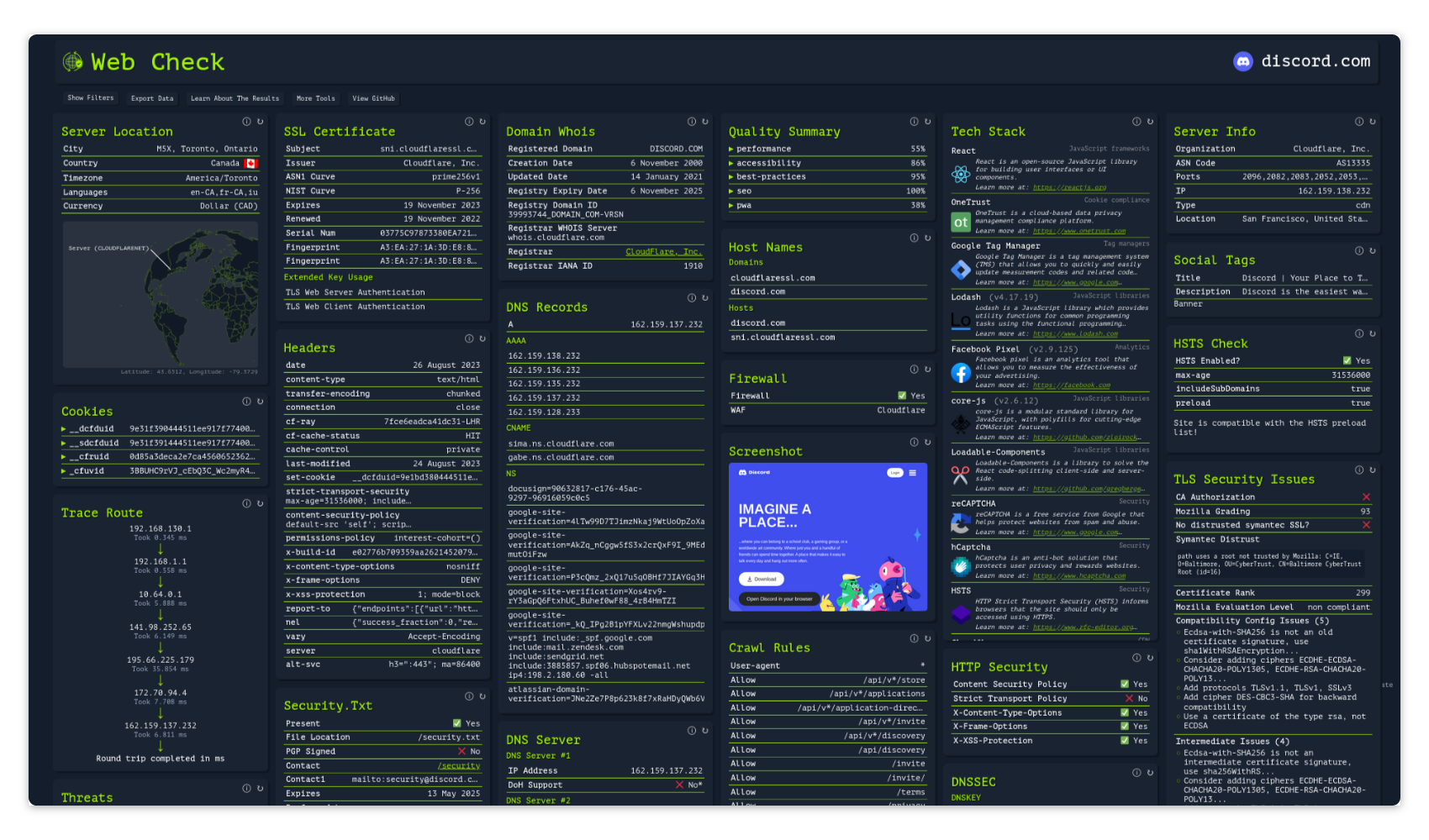 Web-Check screenshot 2