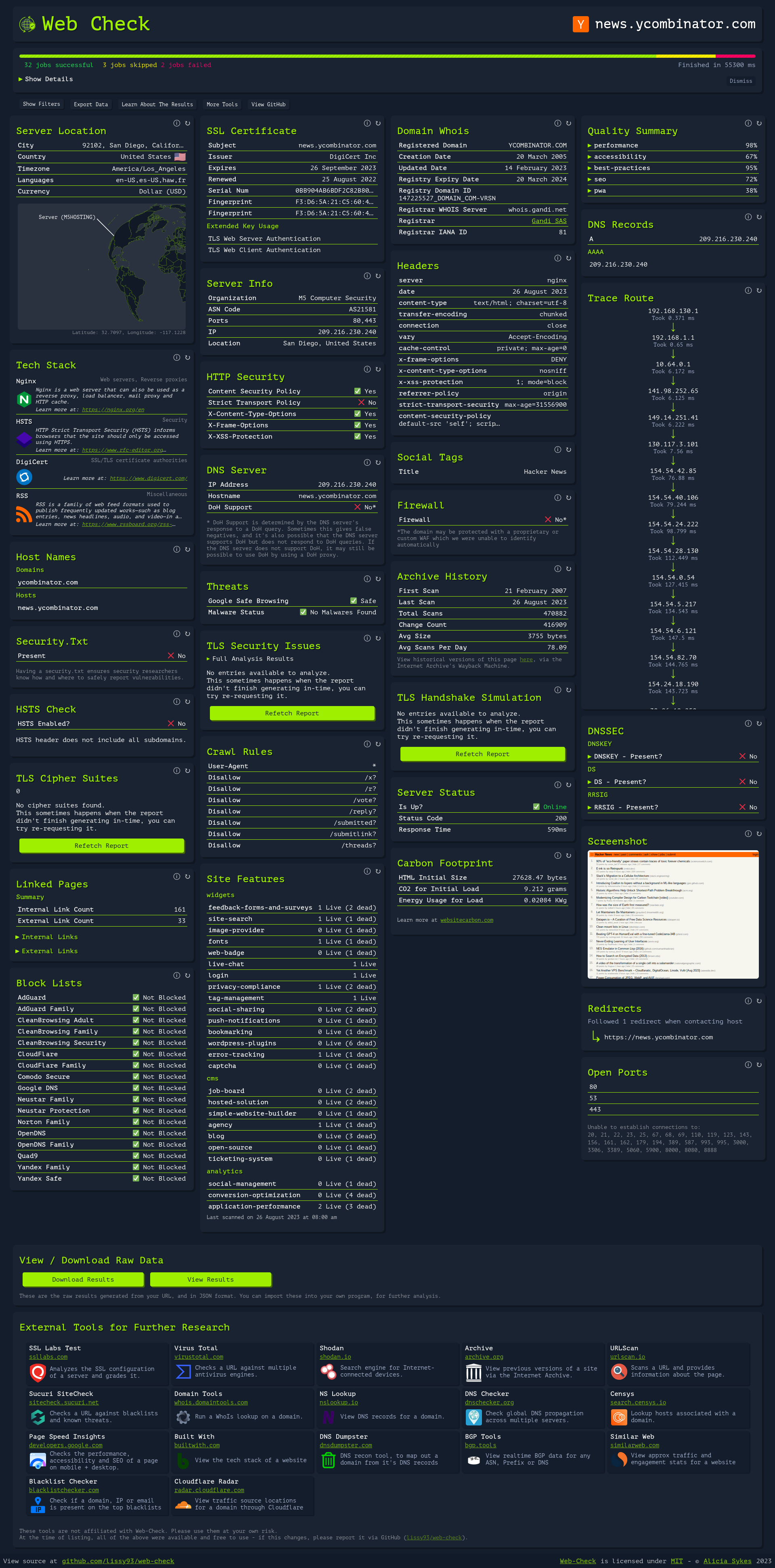 Web-Check screenshot 3