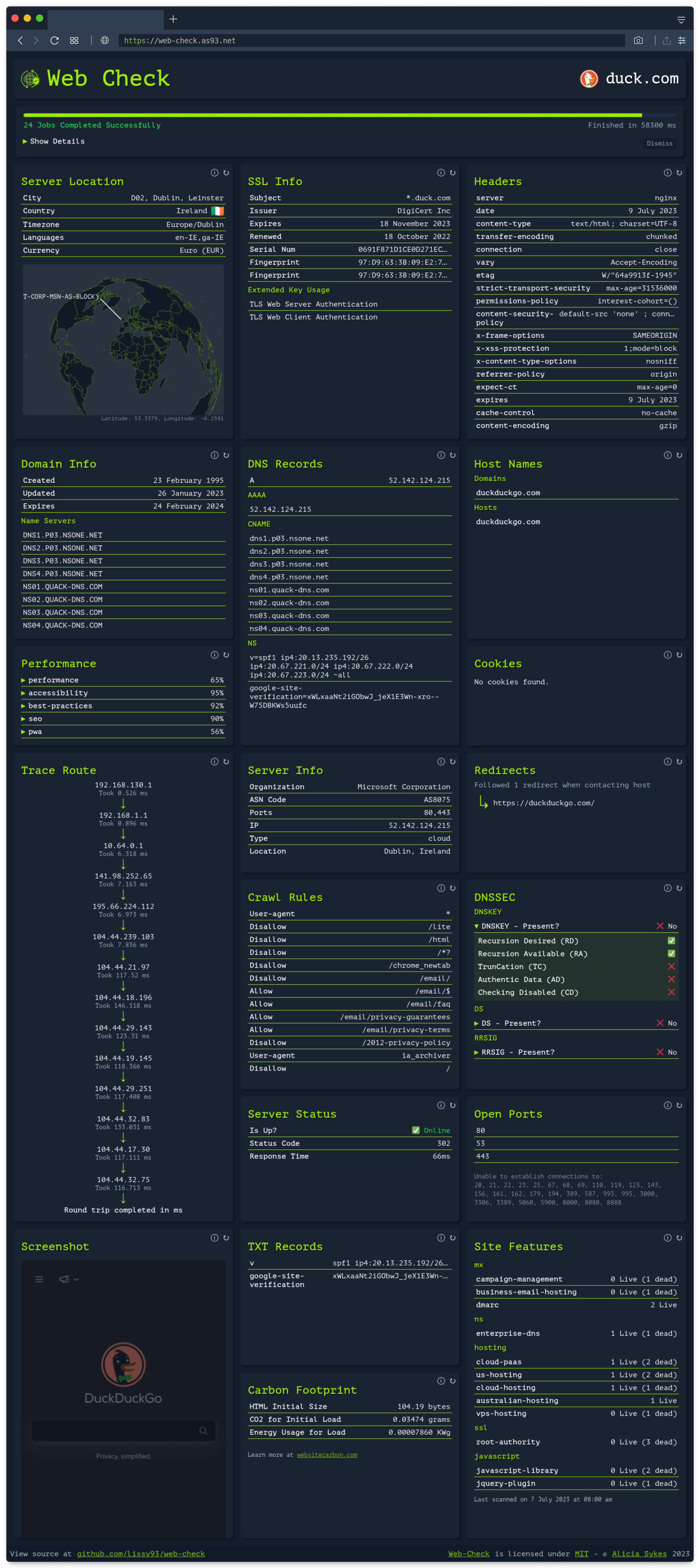 Web-Check screenshot 5
